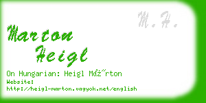 marton heigl business card